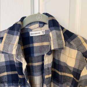 Abercrombie Kids Navy and Cream Checkered Shirt